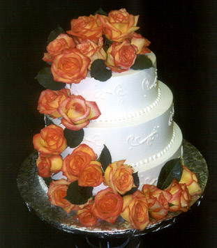 Classic Scroll with Cascading Roses
